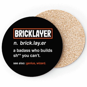 Discover Bricklayer Definition Genius Wizard Humor Coasters