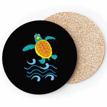 Discover Cute Hawksbill Baby Sea Turtle Coasters
