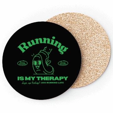 Discover Running Is My Therapy Design Coasters