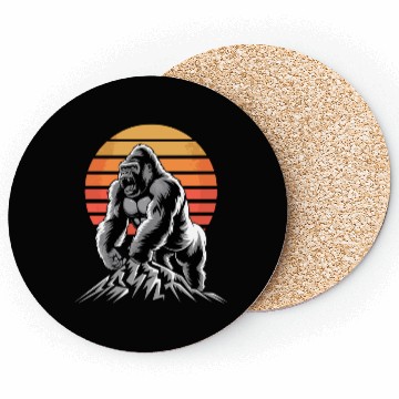Discover Mighty Gorilla Roaring on Mountain Sunset Coasters