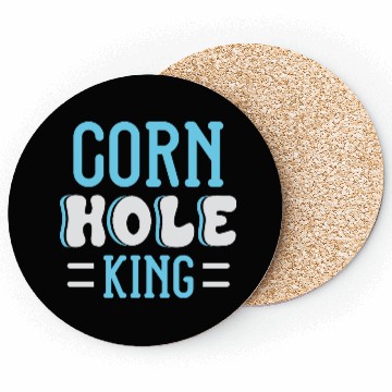 Discover Cornhole King Distressed Badge Coasters