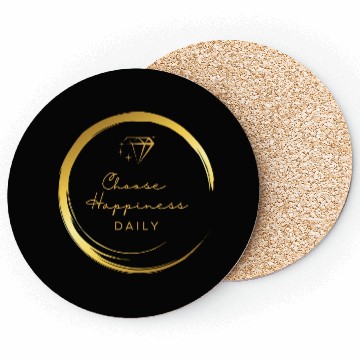 Discover Choose Happiness Luxury Design - Gold Empowerment Coasters