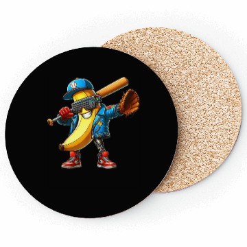 Discover Banana Playing Fruit Lover Cute Banana Player Coasters