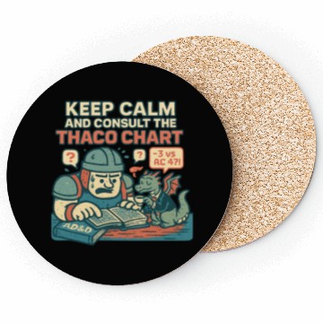 Discover Keep Calm THAC0 Coasters