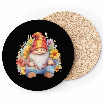 Discover Red Hat Gnome with Flowers Coasters