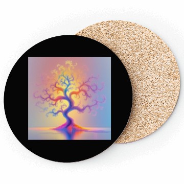 Discover Psychedelic Tree of Light –Minimal Abstract Nature Coasters