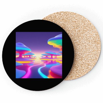 Discover Floating Islands of Light – Psychedelic Minimal Coasters