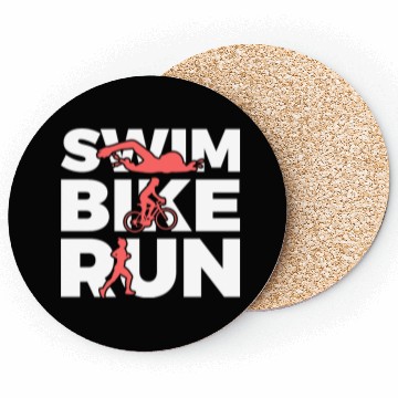 Discover Swim Bike Run Repeat Coasters