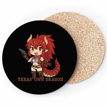 Discover Texas' Own Dragon, Zentreya Chibi Sticker Design Coasters