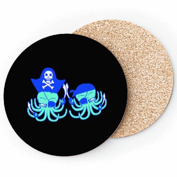 Discover Two octopus pirate sailing crew captain privateer Coasters