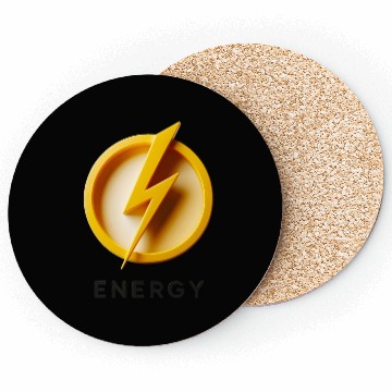 Discover Minimalist Energy Lightning Bolt Cap Design Coasters