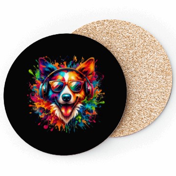 Discover Dog Beats Colorful Coasters