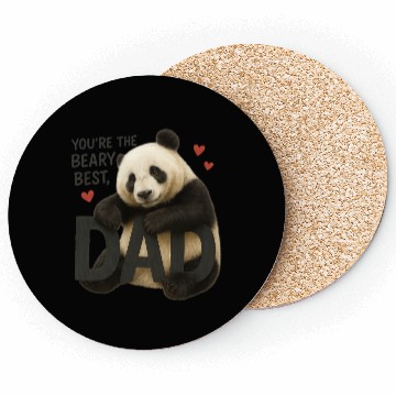 Discover You're the Beary Best Dad – Realistic Panda Father Coasters