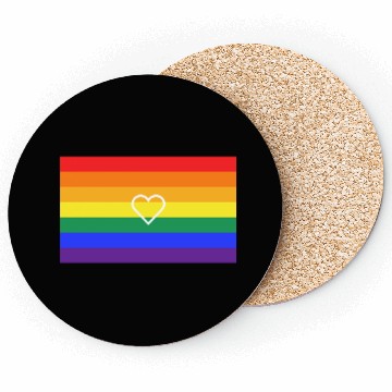 Discover Rainbow Heart Pride Flag Coasters