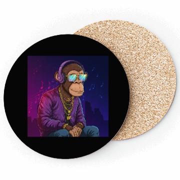 Discover Chill Vibes Gorilla Art Coasters