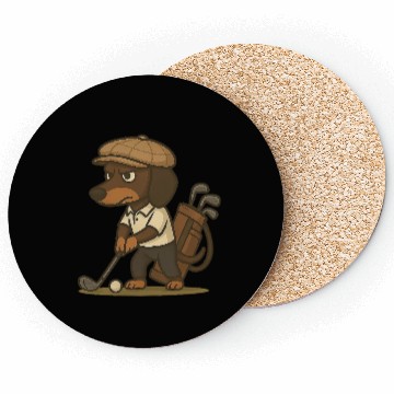 Discover Funny Golfer Gift – Dachshund on the Coasters