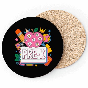 Discover Pre K Teacher Back To School Apple Notebook Coasters