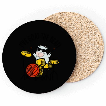Discover I've Goat The Beat Funny Drummer Pun Coasters