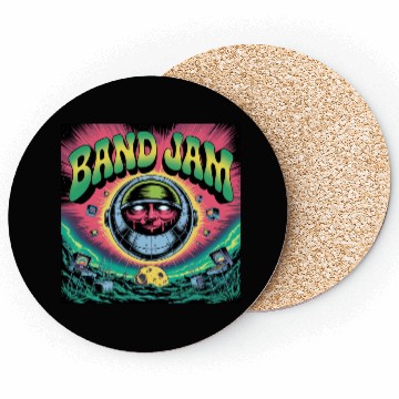 Discover Psychedelic Band Jam Poster with Mechanical Coasters