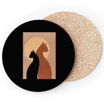 Discover comfy elegant cat design Coasters,cat and her shadow