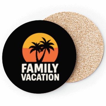 Discover Family Vacation Palm Trees Sunset Beach Coasters