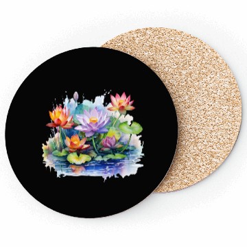 Discover Retro Zen Lotus Buddha Meditate Coasters