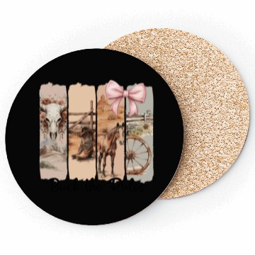 Discover Funny Western Brushstroke Buck The Rules Coasters