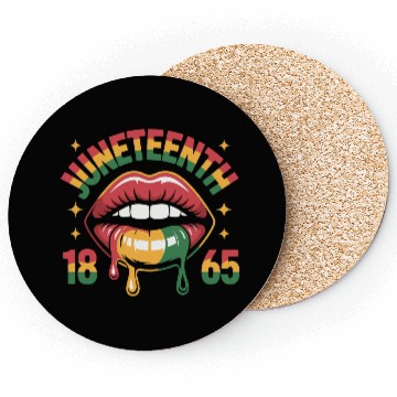 Discover Juneteenth 1865 Rasta Lips Coasters