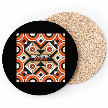 Discover Geometric Groove Mod Shapes Pattern Retro 60s Coasters