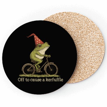 Discover Off to Cause a Kerfuffle Frog Funny Weirdcore Coasters