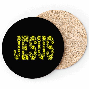 Discover Inspiring Jesus with yellow flowers Coasters