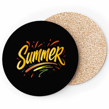 Discover Summer Typography - Summer Design with Splash Elem Coasters