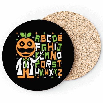 Discover Orange Dad Alphabet Teacher Coasters