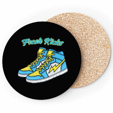 Discover Fresh Kicks Lightning Bolt Sneakers Retro 80s Coasters