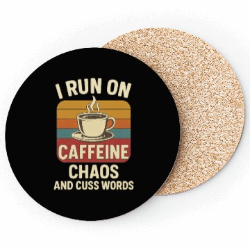 Discover Caffeine Chaos Retro Design Coasters