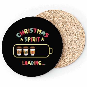 Discover Christmas Spirit Loading X mas Coffee Coasters