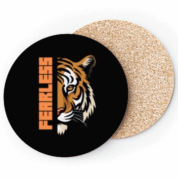 Discover Fearless Tiger Graphic Coasters