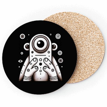 Discover Three-Eyed Alien Art • Quirky Sci-Fi Creature Coasters