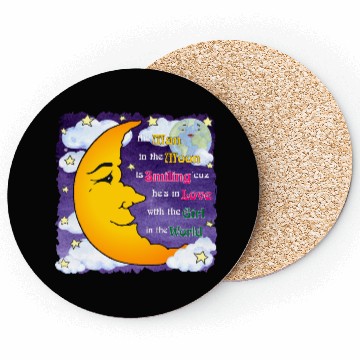 Discover Man in the Moon w Clouds Coasters