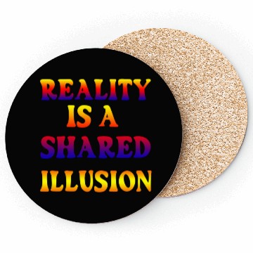 Discover Vivid Psychedelic Illusion Text Coasters