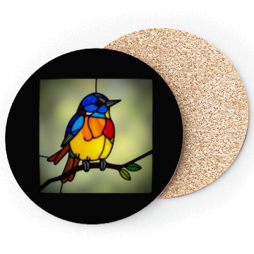 Discover STAINED GLASS BIRD Coasters