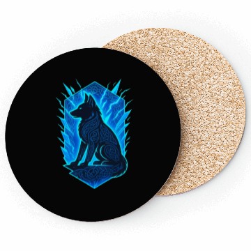 Discover Black German Shepherd Dog Shattered Lightning Coasters