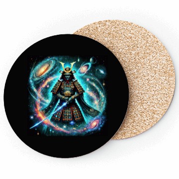 Discover Celestial Samurai Warrior Galaxy Sword Art Coasters