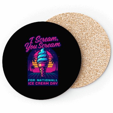 Discover Scream, You Scream National Ice Cream Day Retro Coasters