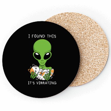 Discover Alien Holding Cat Funny Meme Coasters