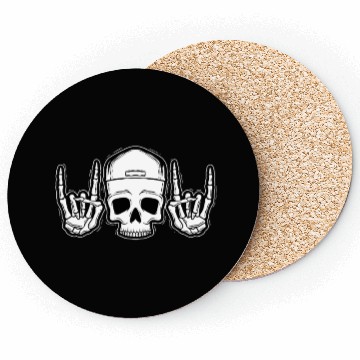 Discover Skull Rock On Skeleton Hands Art Coasters