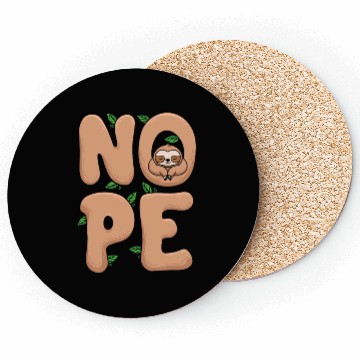 Discover Funny Nope Sloth Sleeping Meme Art Coasters