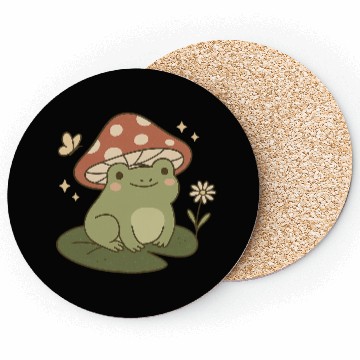 Discover Frog Mushroom Cottagecore Coasters