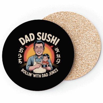 Discover Reel Cool Dad Sushi Fishing Funny Father’s Day Coasters