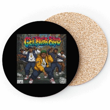 Discover Cosmic Robot Dance Illustration Coasters